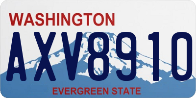 WA license plate AXV8910