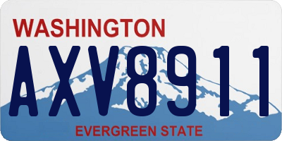 WA license plate AXV8911