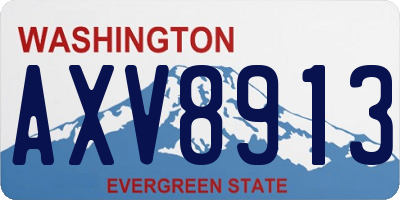 WA license plate AXV8913