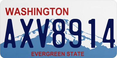 WA license plate AXV8914