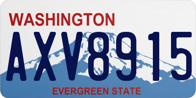WA license plate AXV8915