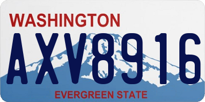 WA license plate AXV8916