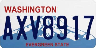 WA license plate AXV8917