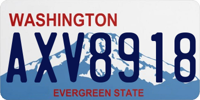 WA license plate AXV8918