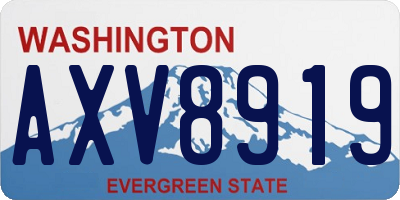 WA license plate AXV8919