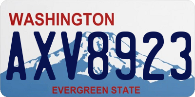 WA license plate AXV8923
