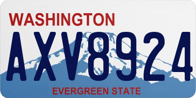 WA license plate AXV8924