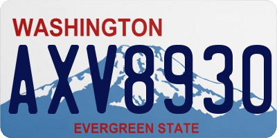 WA license plate AXV8930