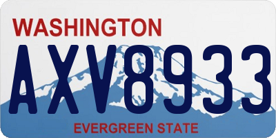 WA license plate AXV8933