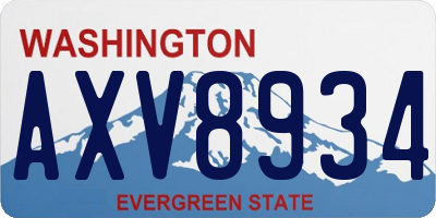 WA license plate AXV8934
