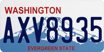 WA license plate AXV8935