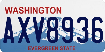 WA license plate AXV8936