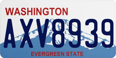 WA license plate AXV8939