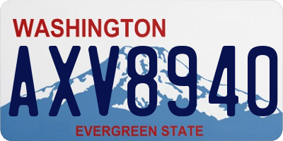 WA license plate AXV8940