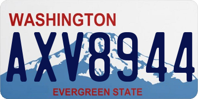 WA license plate AXV8944