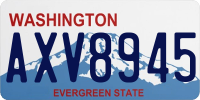 WA license plate AXV8945