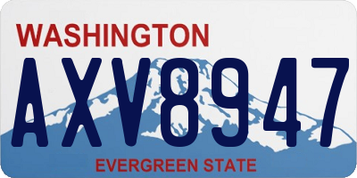 WA license plate AXV8947