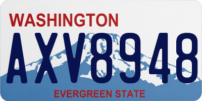 WA license plate AXV8948