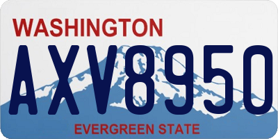 WA license plate AXV8950