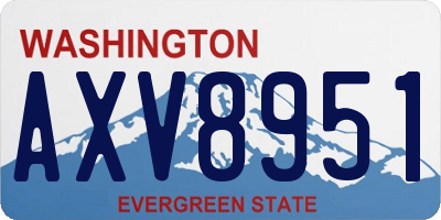WA license plate AXV8951