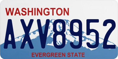 WA license plate AXV8952