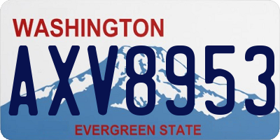WA license plate AXV8953