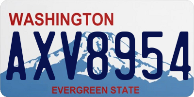 WA license plate AXV8954