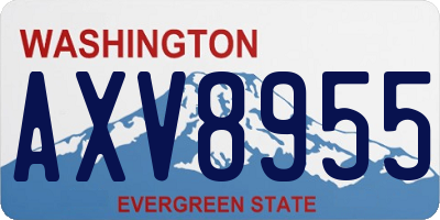 WA license plate AXV8955