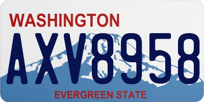WA license plate AXV8958