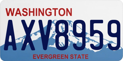 WA license plate AXV8959