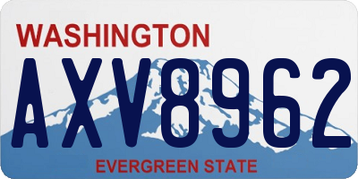 WA license plate AXV8962