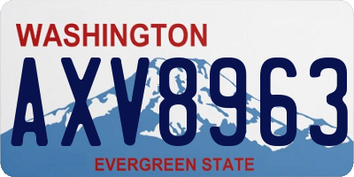 WA license plate AXV8963