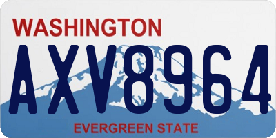 WA license plate AXV8964