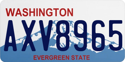WA license plate AXV8965