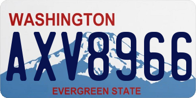 WA license plate AXV8966