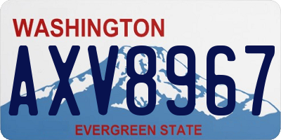 WA license plate AXV8967
