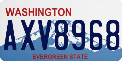 WA license plate AXV8968