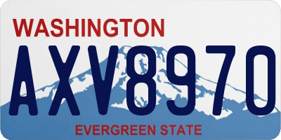 WA license plate AXV8970