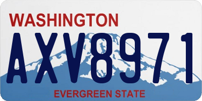 WA license plate AXV8971