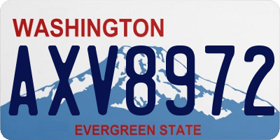 WA license plate AXV8972