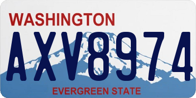 WA license plate AXV8974