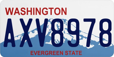 WA license plate AXV8978