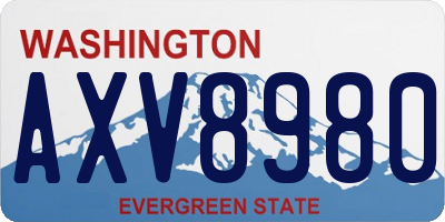 WA license plate AXV8980