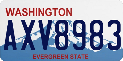 WA license plate AXV8983