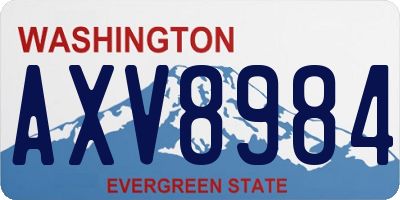 WA license plate AXV8984