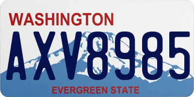 WA license plate AXV8985