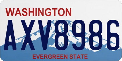 WA license plate AXV8986