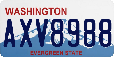 WA license plate AXV8988