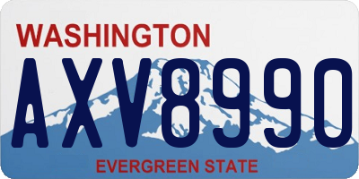 WA license plate AXV8990