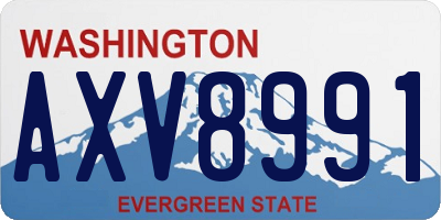WA license plate AXV8991